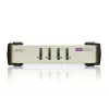 ATEN 4-Port USB - PS/2 VGA KVM Switch (KVM Kabel enthalten), 2048 x 1536 Pixel, QXGA, 0,45 W, Schwarz, Grau
