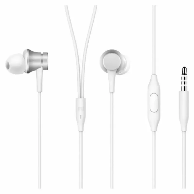 Xiaomi Mi In-Ear Kopfhörer Basic Headset 3,5 mm Anschluss Silber, Weiß