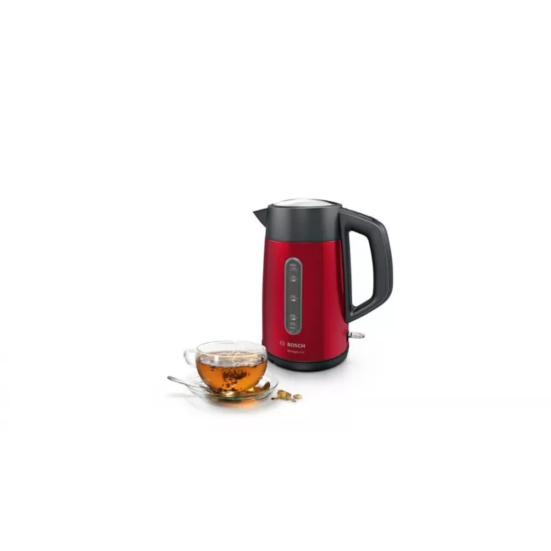 Wasserkocher Bosch TWK4P434 — 1,7 L, 2400 W, Schwarz/Rot