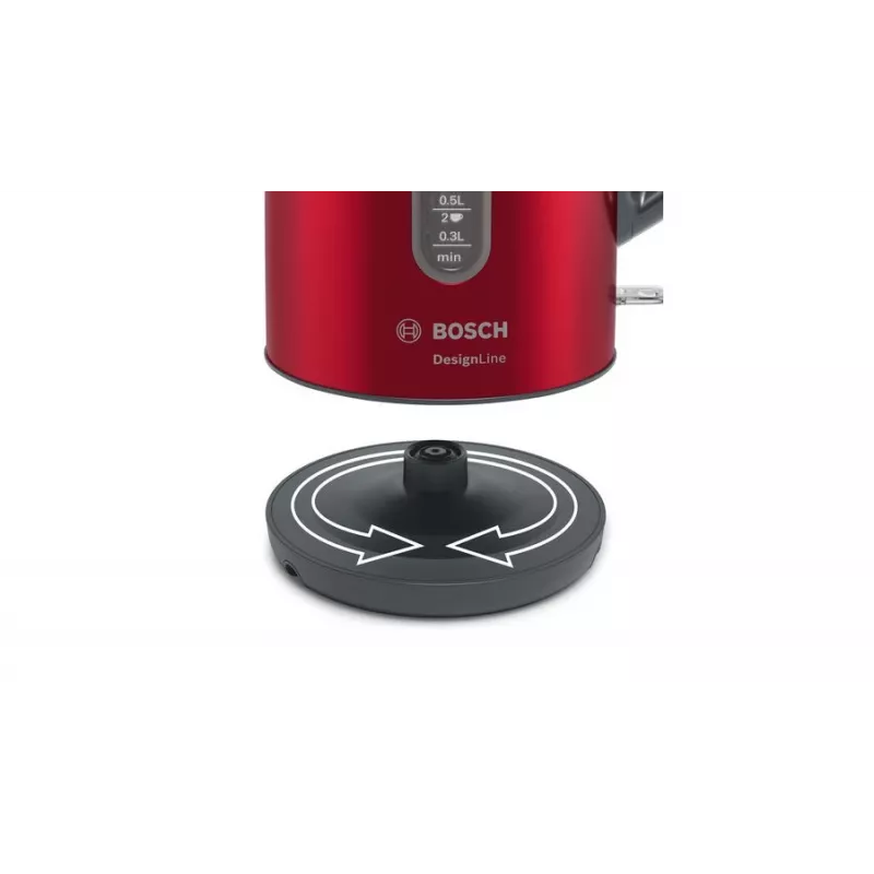 Wasserkocher Bosch TWK4P434 — 1,7 L, 2400 W, Schwarz/Rot