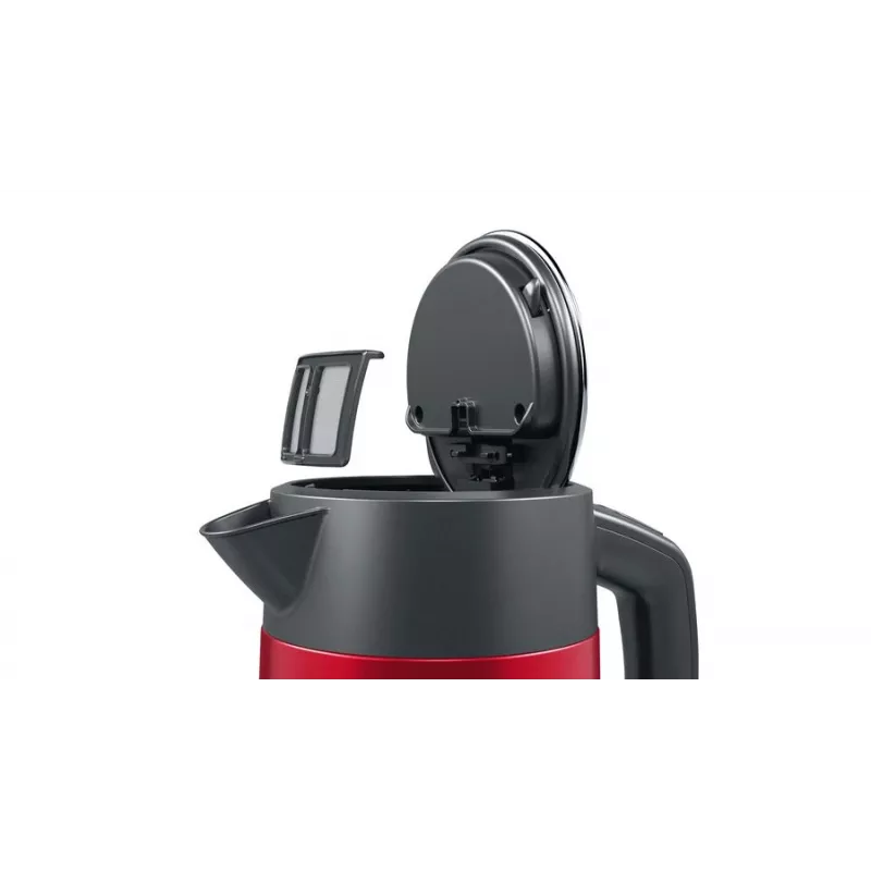 Wasserkocher Bosch TWK4P434 — 1,7 L, 2400 W, Schwarz/Rot