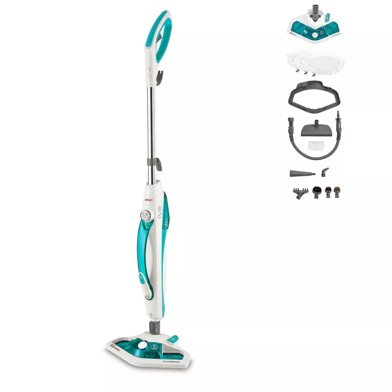 Polti Vaporetto SV450_Double Dampfmopp 0,3 l 1500 W türkis, weiß