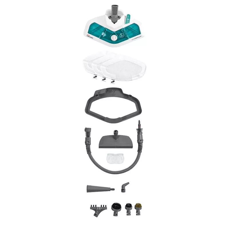 Polti Vaporetto SV450_Double Dampfmopp 0,3 l 1500 W türkis, weiß