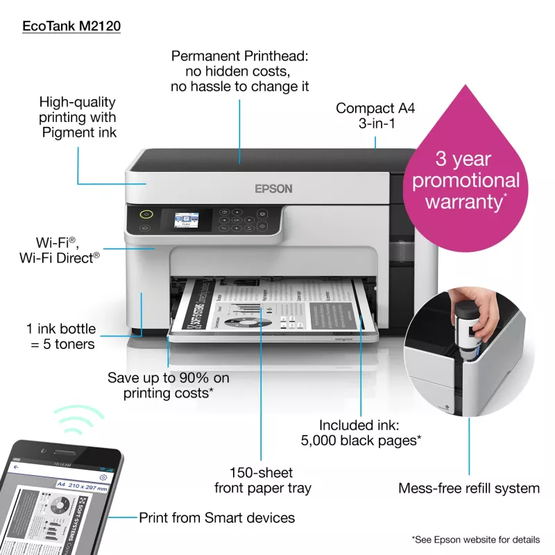 Epson EcoTank ET-M2120 Tintenstrahl A4 1440 x 720 DPI 32 ppm Wi-Fi