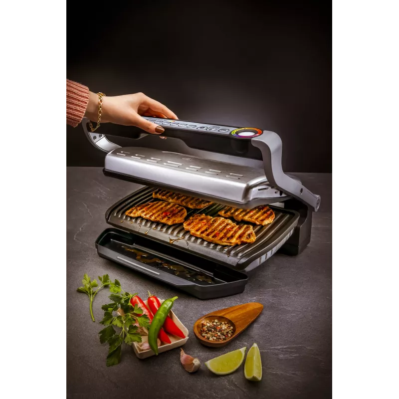 Kontaktgrill Tefal GC724D Tischgrillplatte, metallic/schwarz, 440×340×172 mm, 7 kg