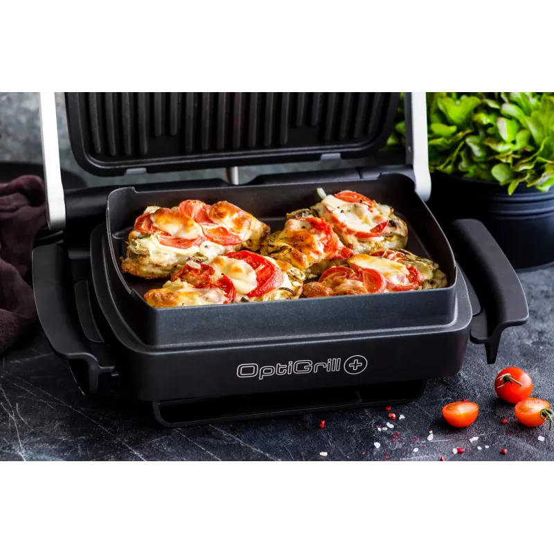 Kontaktgrill Tefal GC724D Tischgrillplatte, metallic/schwarz, 440×340×172 mm, 7 kg