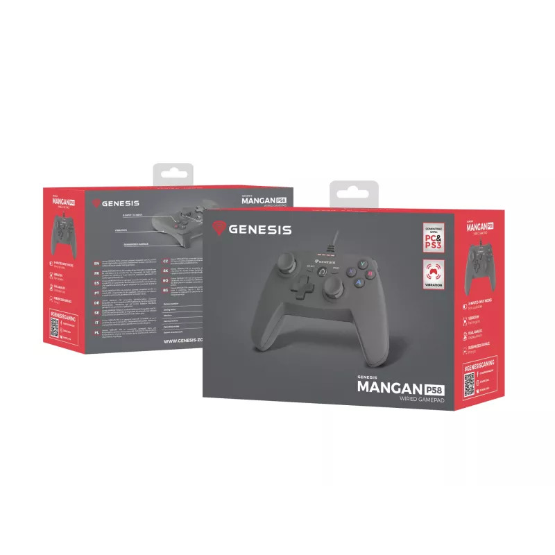 GENESIS P58 Schwarz USB Gamepad Analog PC, PlayStation 3