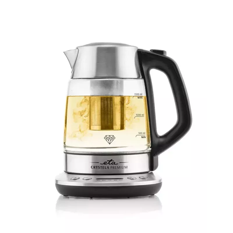 Wasserkocher ETA ETA915390000 — 1,5 l, 2200 W, Edelstahl & transparentes Glas, schwarz
