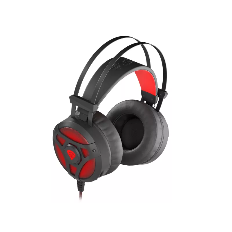 GENESIS Neon 360 Headset Kabelgebundenes Gaming-Headset mit Kopfbügel Schwarz, Rot
