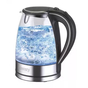 Elektrischer Wasserkocher Camry CR 1290 — Glasgehäuse, 1,7 l Fassungsvermögen, 2000 W, einstellbare Temperatur, Wasserstandsanzeige