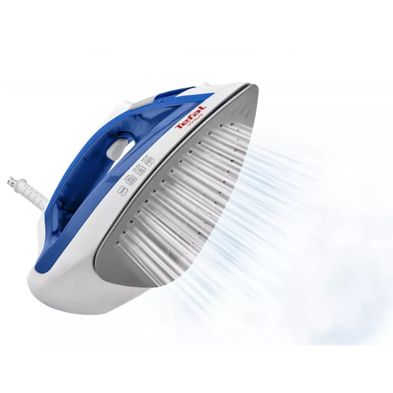 Dampfbügeleisen Tefal Virtuo FV1711 — 1800 W, Durilium-Bügelsohle, 0,2 l Tank, Vertikaldampf, violett/weiß