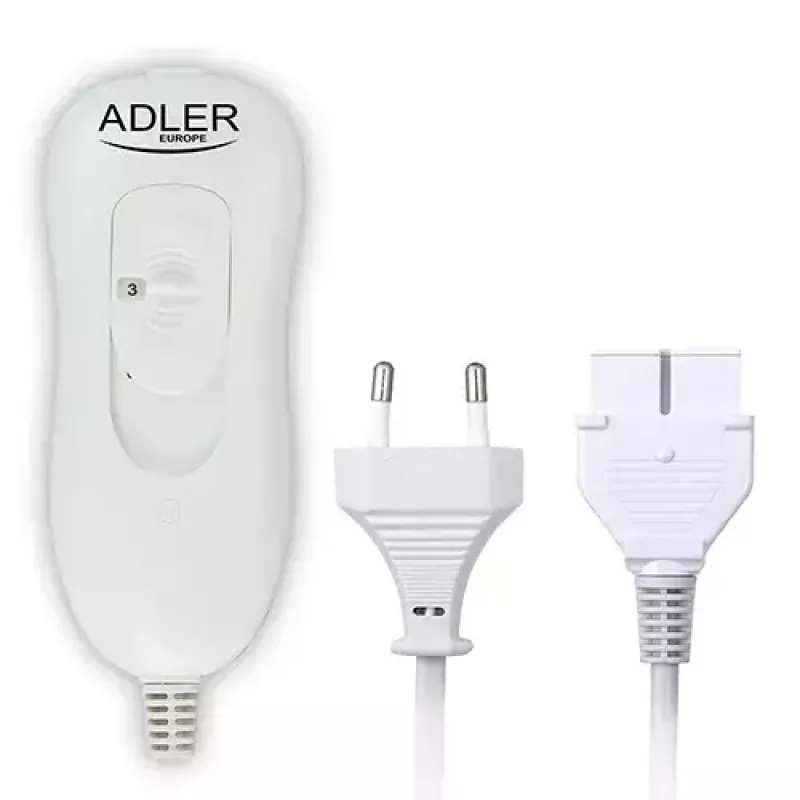Elektrischer Bettwärmer Adler AD 7426, Fleece, 160×150 mm, 60 W, 4 Heizstufen, 2-Personen, abnehmbares Kabel