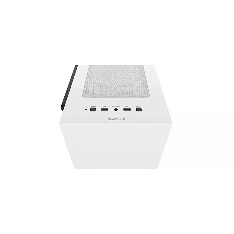 PC-Gehäuse DeepCool MACUBE 110 WH Midi-Tower — Weiß, gehärtetes Glas, microATX, bis zu 320 mm GPU, 165 mm CPU-Kühler, 2x3,5 Zoll + 2x2,5 Zoll Schächte