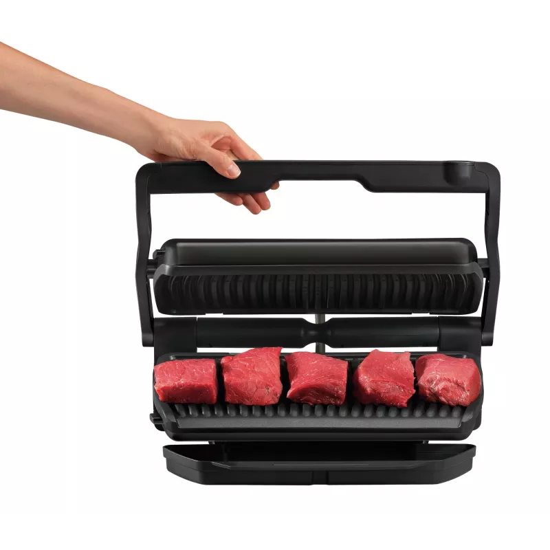 Kontaktgrill Tefal GC7228 — Kontaktgrill, 800 cm² Grillfläche, einstellbarer Thermostat, schwarzer Edelstahl