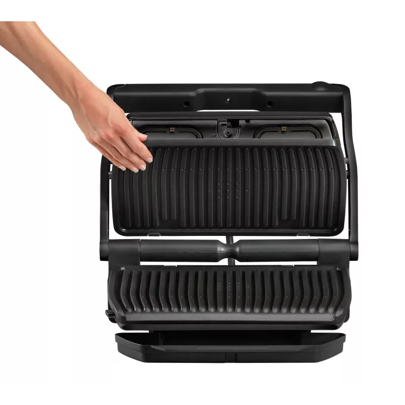 Kontaktgrill Tefal GC7228 — Kontaktgrill, 800 cm² Grillfläche, einstellbarer Thermostat, schwarzer Edelstahl