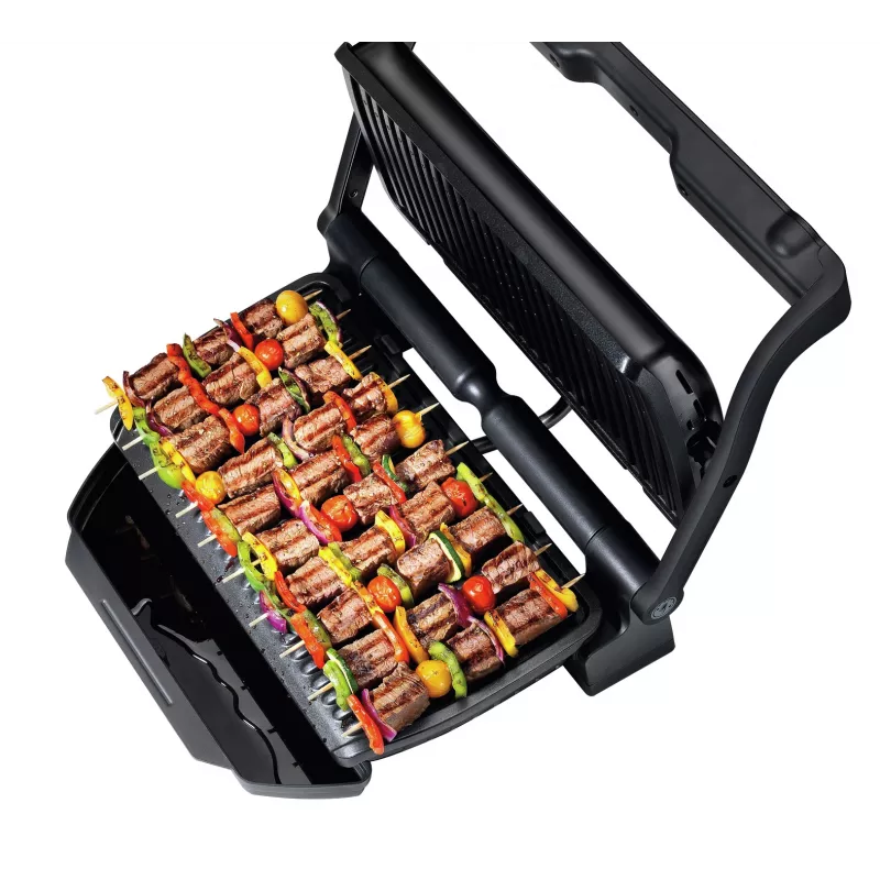 Kontaktgrill Tefal GC7228 — Kontaktgrill, 800 cm² Grillfläche, einstellbarer Thermostat, schwarzer Edelstahl