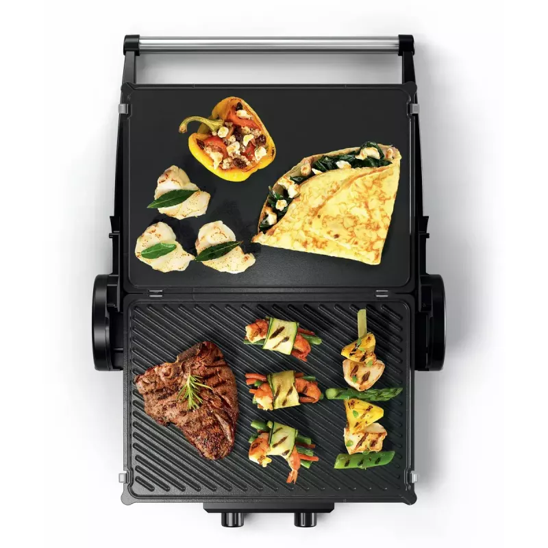 Kontaktgrill Bosch TCG4104 — 2000 W, rechteckig, einstellbarer Thermostat, Grillfläche 328×238 mm, rot