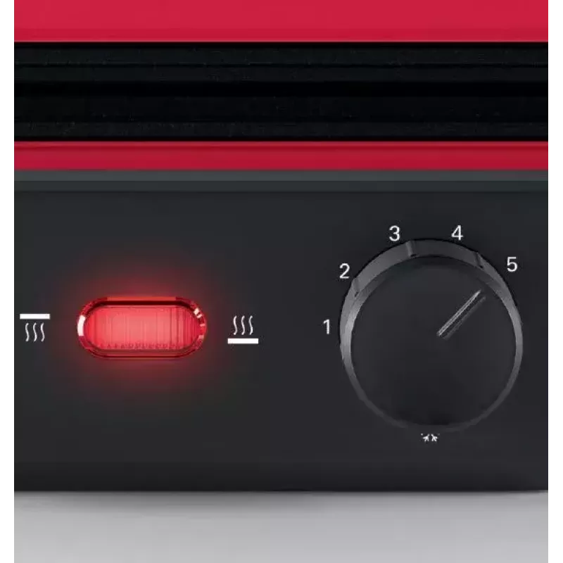 Kontaktgrill Bosch TCG4104 — 2000 W, rechteckig, einstellbarer Thermostat, Grillfläche 328×238 mm, rot