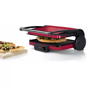 Kontaktgrill Bosch TCG4104 — 2000 W, rechteckig, einstellbarer Thermostat, Grillfläche 328×238 mm, rot