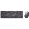 Kabellose Tastatur und Maus Dell KM7120W Bluetooth Titangrau kompakte Tastatur ergonomische Maus