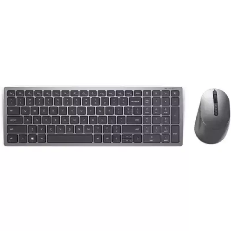 Kabellose Tastatur und Maus Dell KM7120W Bluetooth Titangrau kompakte Tastatur ergonomische Maus
