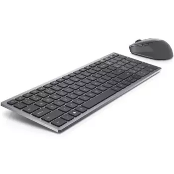 Kabellose Tastatur und Maus Dell KM7120W Bluetooth Titangrau kompakte Tastatur ergonomische Maus
