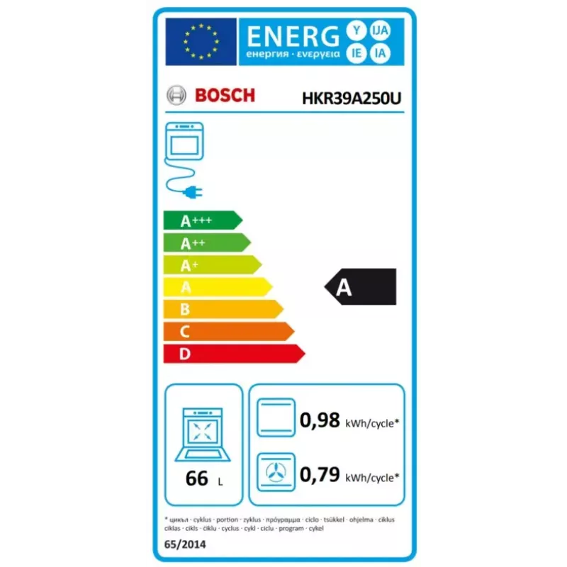 Freistehender Herd Bosch Serie 4 HKR39A250U, Cerankochfeld 4 Zonen, Backofen 66 L, Edelstahl, 600 mm