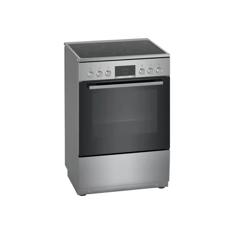 Freistehender Herd Bosch Serie 4 HKR39A250U, Cerankochfeld 4 Zonen, Backofen 66 L, Edelstahl, 600 mm