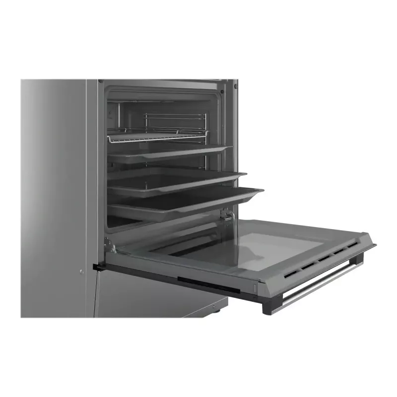 Freistehender Herd Bosch Serie 4 HKR39A250U, Cerankochfeld 4 Zonen, Backofen 66 L, Edelstahl, 600 mm