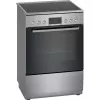 Freistehender Herd Bosch Serie 4 HKR39A250U, Cerankochfeld 4 Zonen, Backofen 66 L, Edelstahl, 600 mm