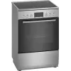 Freistehender Herd Bosch Serie 4 HKR39A250U, Cerankochfeld 4 Zonen, Backofen 66 L, Edelstahl, 600 mm