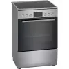 Freistehender Herd Bosch Serie 4 HKR39A250U, Cerankochfeld 4 Zonen, Backofen 66 L, Edelstahl, 600 mm