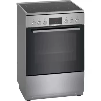Freistehender Herd Bosch Serie 4 HKR39A250U, Cerankochfeld 4 Zonen, Backofen 66 L, Edelstahl, 600 mm
