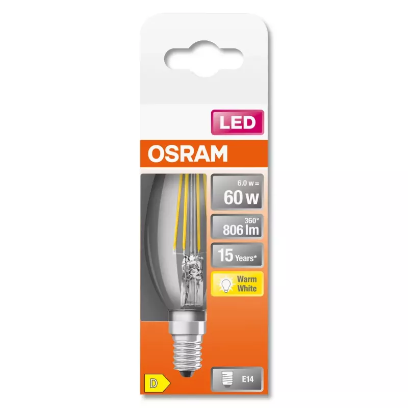 LED-Lampe Osram STAR Warmweiß 2700 K 5,5 W E14 D