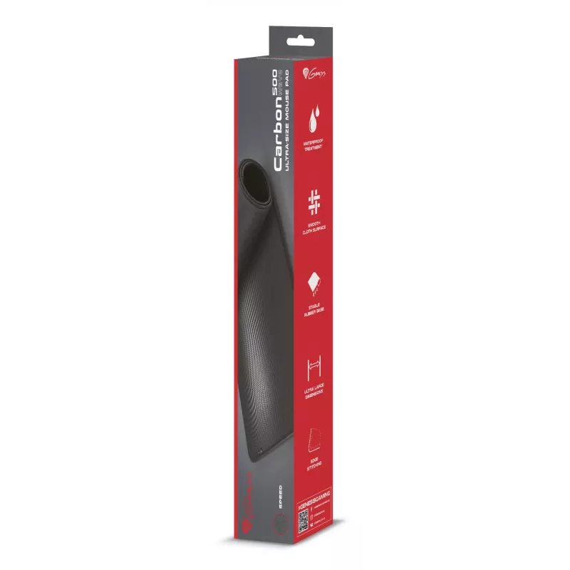 GENESIS Carbon 500 Ultra Wave Gaming-Mauspad Schwarz, Grau