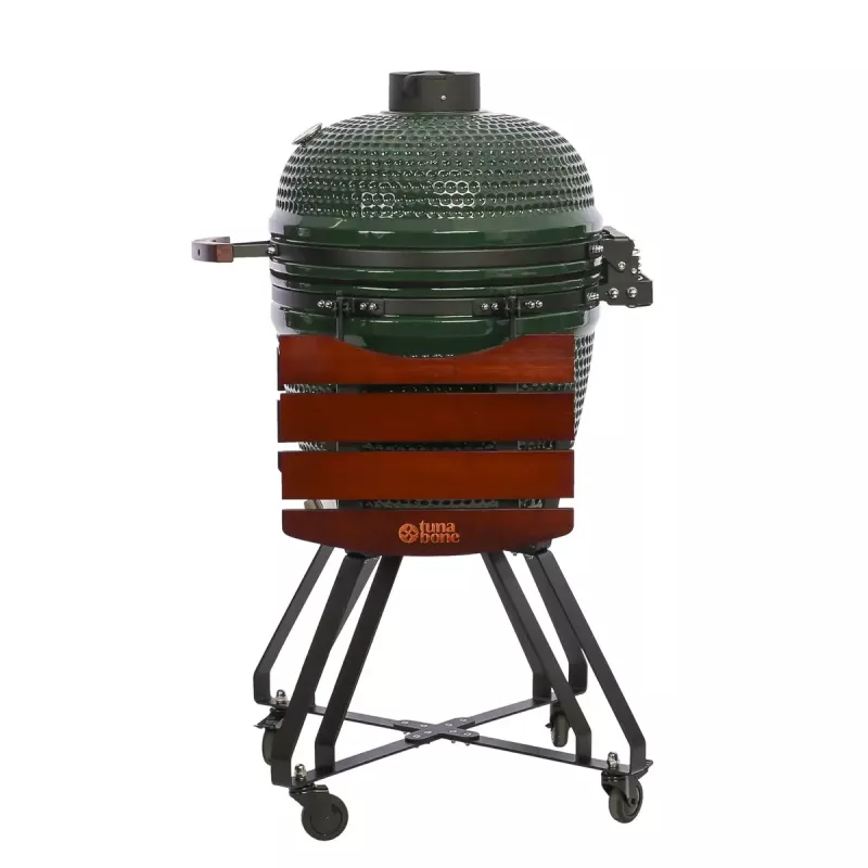 Holzkohle-Kamado-Grill TUNABONE TunaBone Classic 21 Zoll Größe M Grün