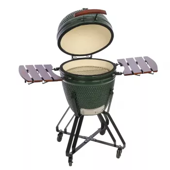 Holzkohle-Kamado-Grill TUNABONE TunaBone Classic 21 Zoll Größe M Grün