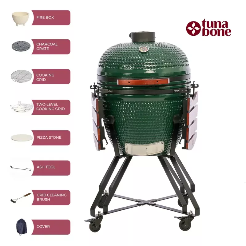 Keramischer Kamado-Grill TUNABONE Classic 23 Zoll (Größe L) Grün