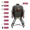 Kamado-Grill TUNABONE TunaBone Classic 23 Zoll (Größe L) Keramik-Kohlegrill, 23 Zoll Grilldurchmesser, dunkelgrau