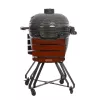 Kamado-Grill TUNABONE TunaBone Classic 23 Zoll (Größe L) Keramik-Kohlegrill, 23 Zoll Grilldurchmesser, dunkelgrau