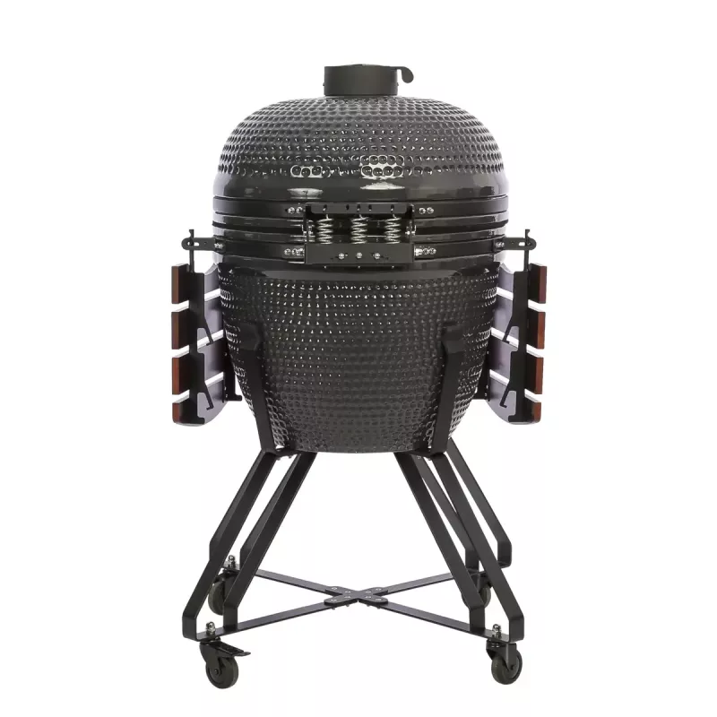 Kamado-Grill TUNABONE TunaBone Classic 23 Zoll (Größe L) Keramik-Kohlegrill, 23 Zoll Grilldurchmesser, dunkelgrau
