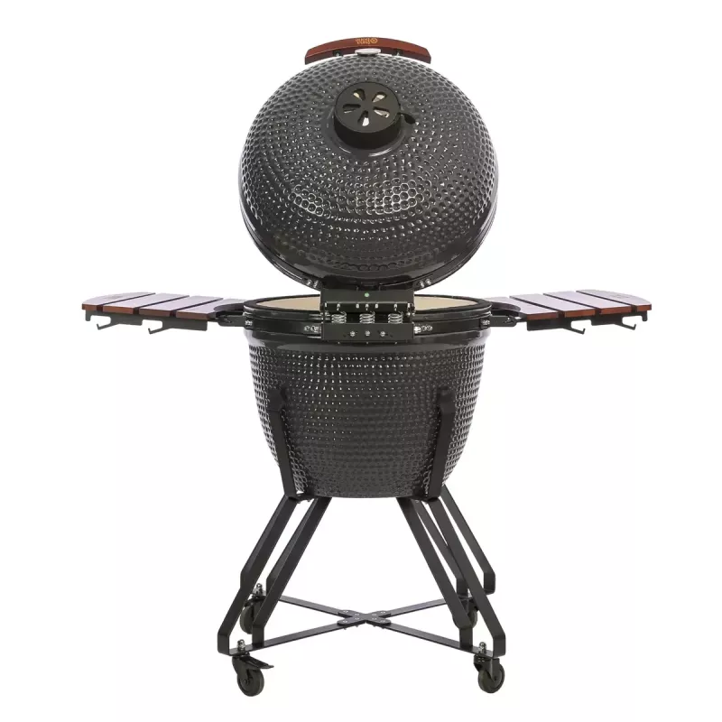Kamado-Grill TUNABONE TunaBone Classic 23 Zoll (Größe L) Keramik-Kohlegrill, 23 Zoll Grilldurchmesser, dunkelgrau