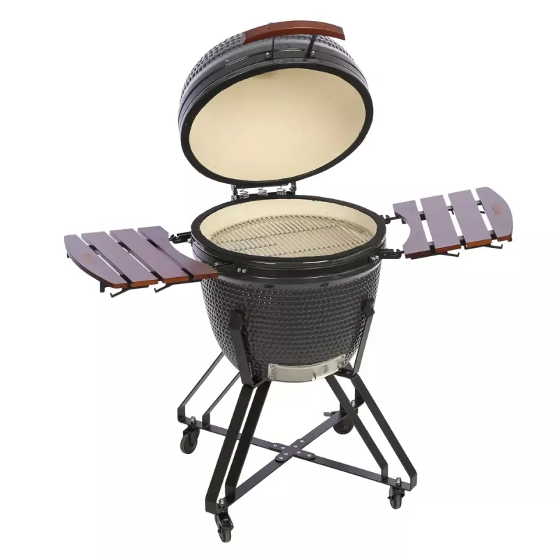 Kamado-Grill TUNABONE TunaBone Classic 23 Zoll (Größe L) Keramik-Kohlegrill, 23 Zoll Grilldurchmesser, dunkelgrau