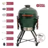 Keramik-Kamado-Grill TARGUS TBG24GREEN-02 — 24-Zoll grüner Holzkohlegrill