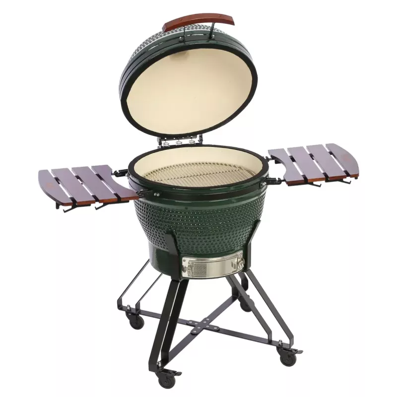 Keramik-Kamado-Grill TARGUS TBG24GREEN-02 — 24-Zoll grüner Holzkohlegrill