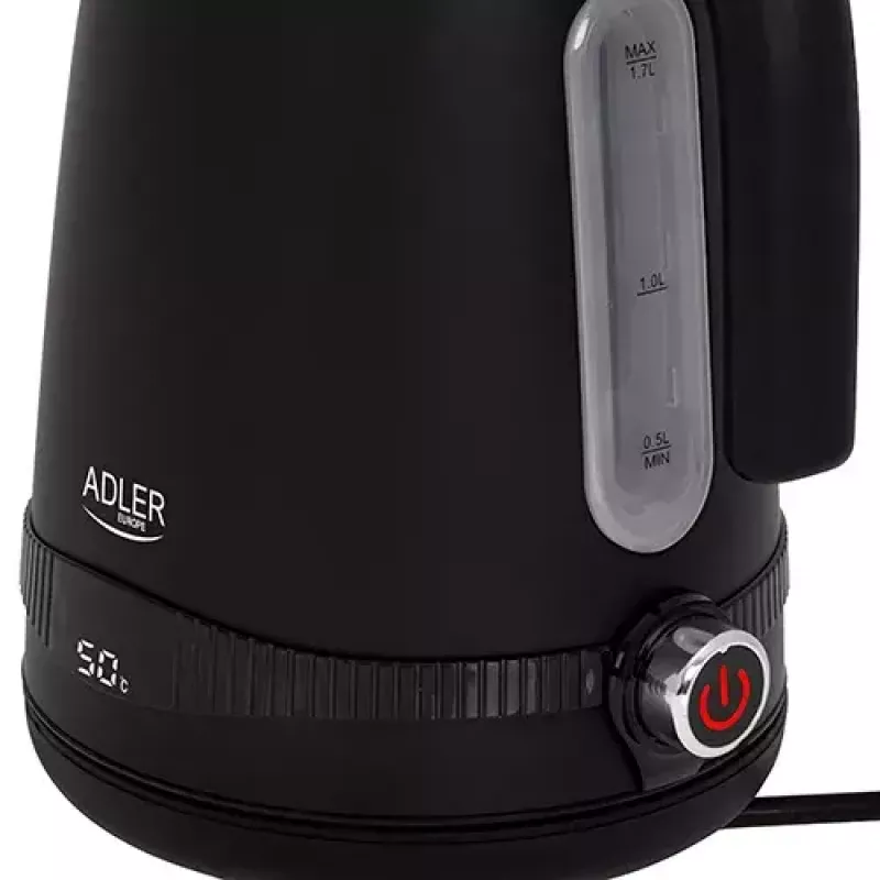 Elektrischer Wasserkocher Adler 1 L 2200 W Schwarz Edelstahl