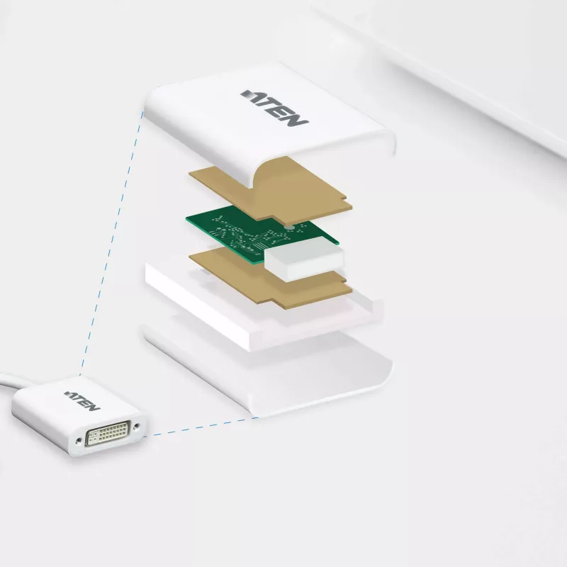 ATEN DisplayPort-zu-DVI-Konverter, PC: Bis UXGA / HDTV: Bis 1080i,1080p