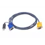 ATEN USB KVM-Kabel 1,8 m, 1,8 m, VGA, Schwarz, HDB-15 + USB A, SPHD-15, Stecker