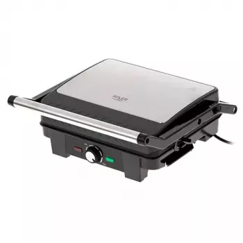 Kontaktgrill Adler AD 3051 — Edelstahl, 2200–2800 W, Grillfläche 1392 cm², einstellbare Temperatur, Antihaftplatten
