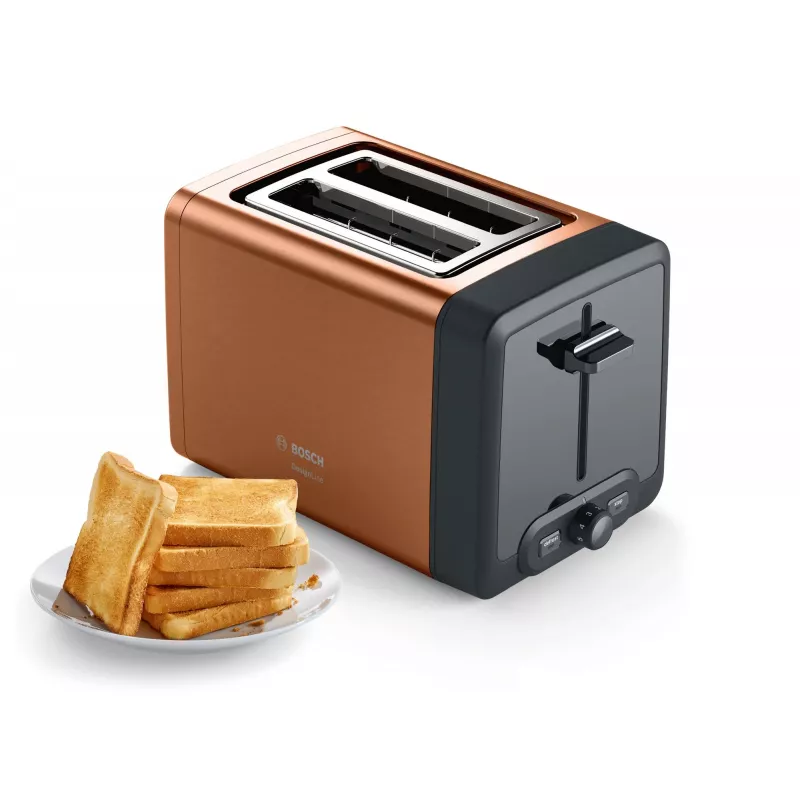 Toaster Bosch TAT4P429 2-Scheiben 970 W Schwarz/Braun, kompakt Edelstahl